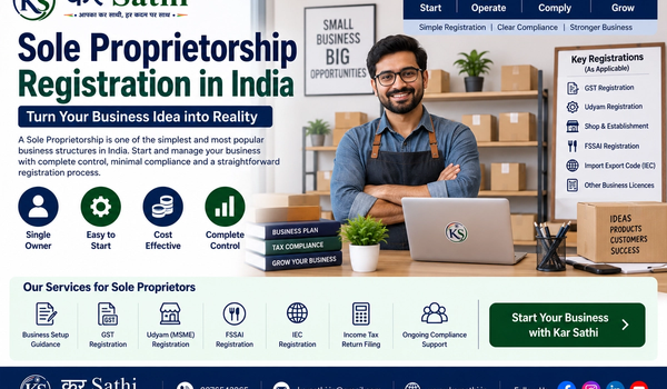 Sole Proprietorship Registration in India: A Complete Guide for Starting Your Business - Kar Sathi