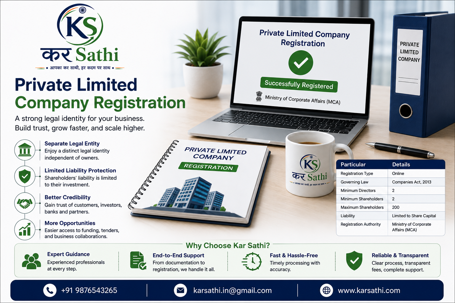 Private Limited Company Registration: A Complete Guide for Indian Entrepreneurs - Kar Sathi