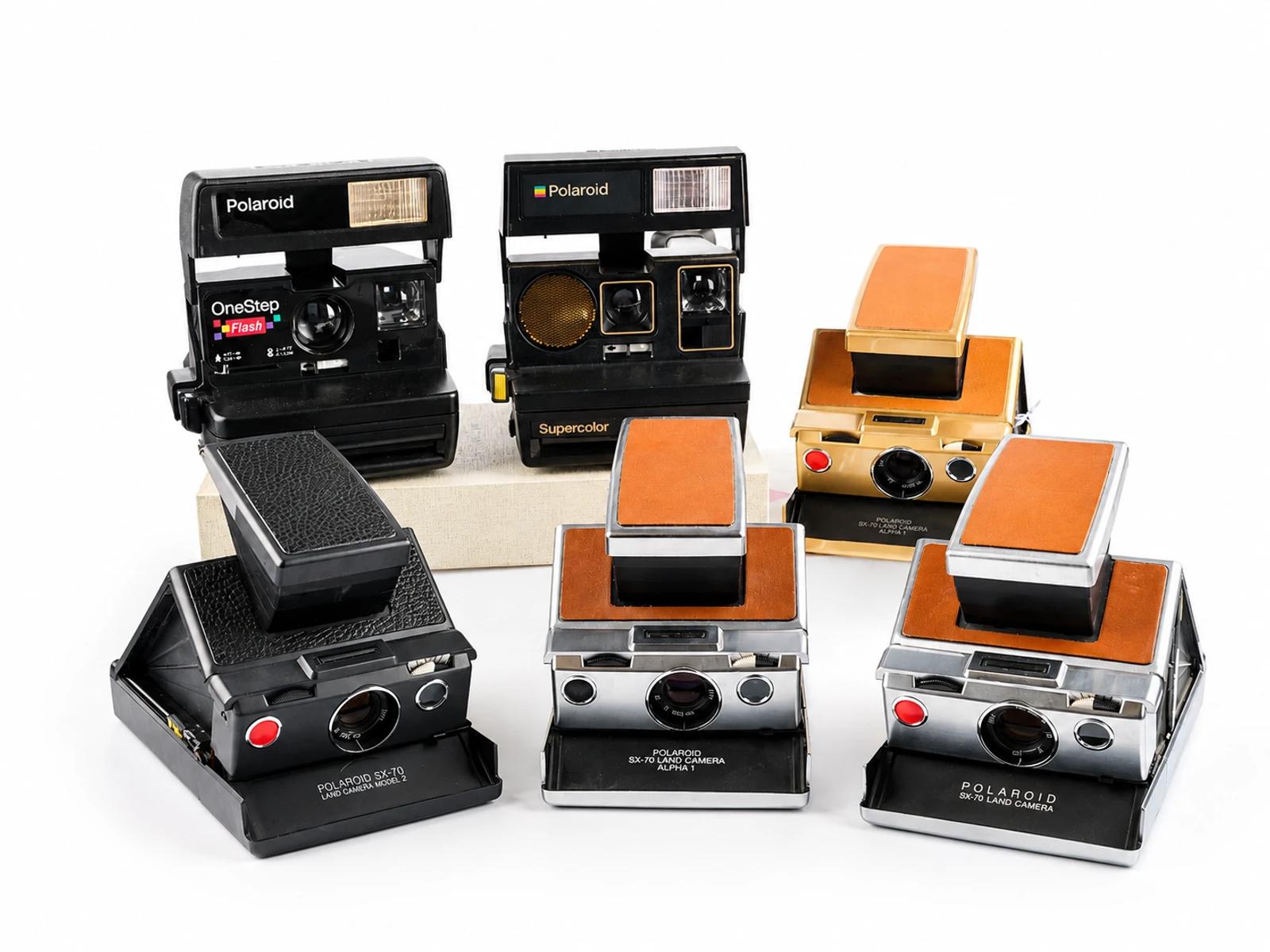 Polaroid and Fujifilm instant cameras