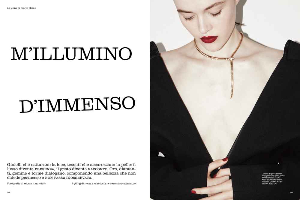 marie claire ITALIA CREATIVE DIRECTION - EDITORIAL DIRECTION ISSUE 12-01 M'ILLUMINO D'IMMENSO BY MARTA MARINOTTI