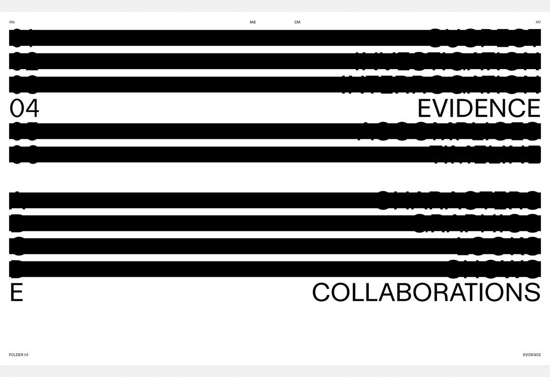 CREATIVE DIRECTION – EDITORIAL DIRECTION
FOLDER 04: EVIDENCE – COLLABORATIONS