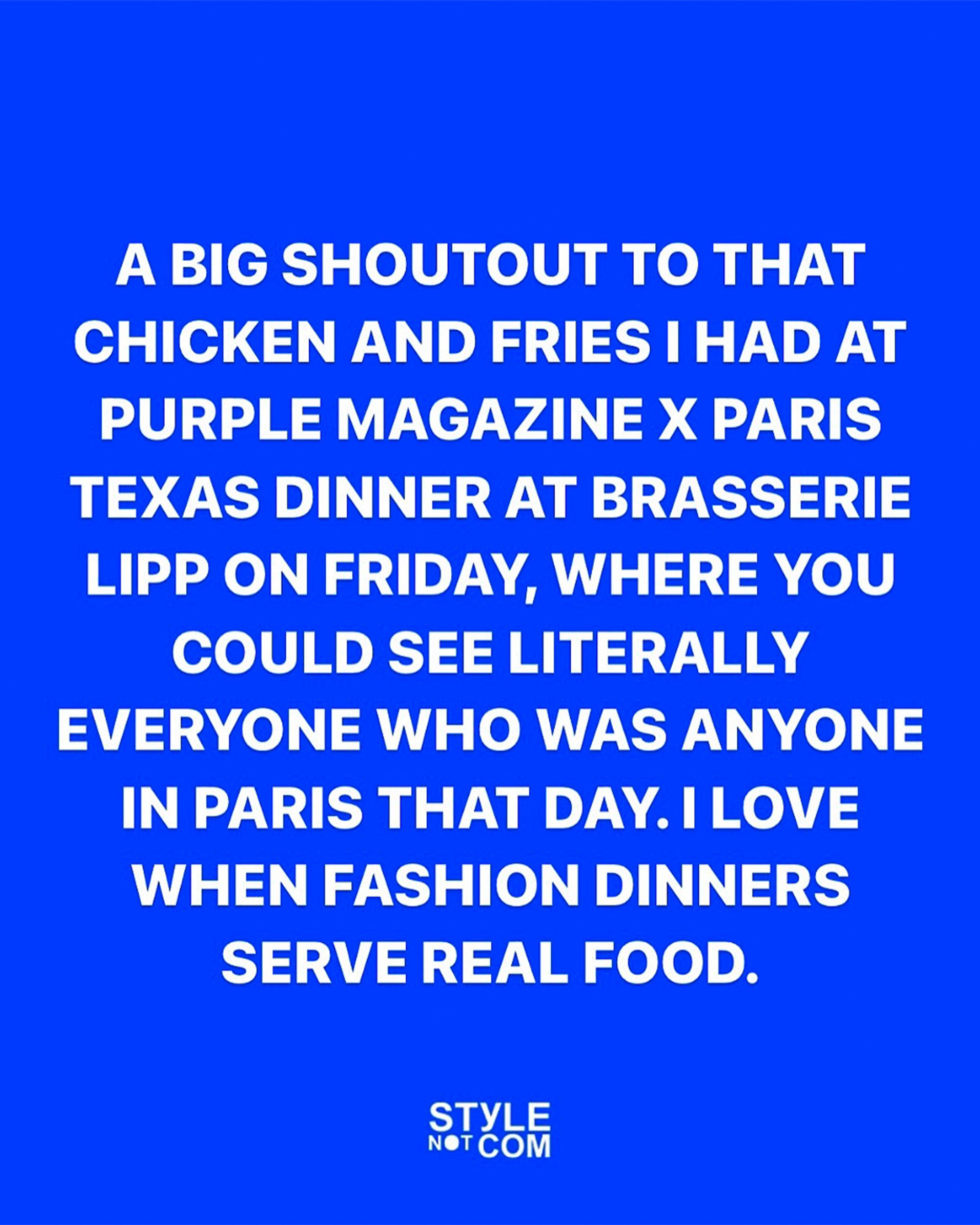 EVENT DIRECTION – PURPLE X PARIS TEXAS DINNER WITH NADIA LEE COHEN AT BRASSERIE LIPP