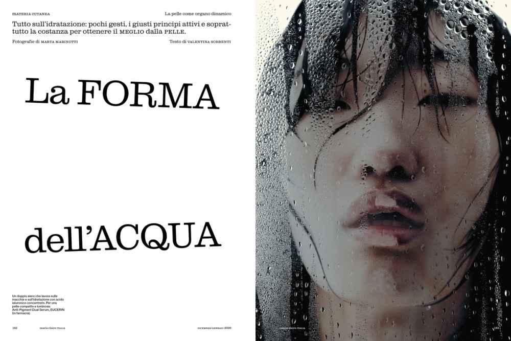 marie claire ITALIA CREATIVE DIRECTION - EDITORIAL DIRECTION ISSUE 12-01 LA FORMA DELL'ACQUA BY MARTA MARINOTTI