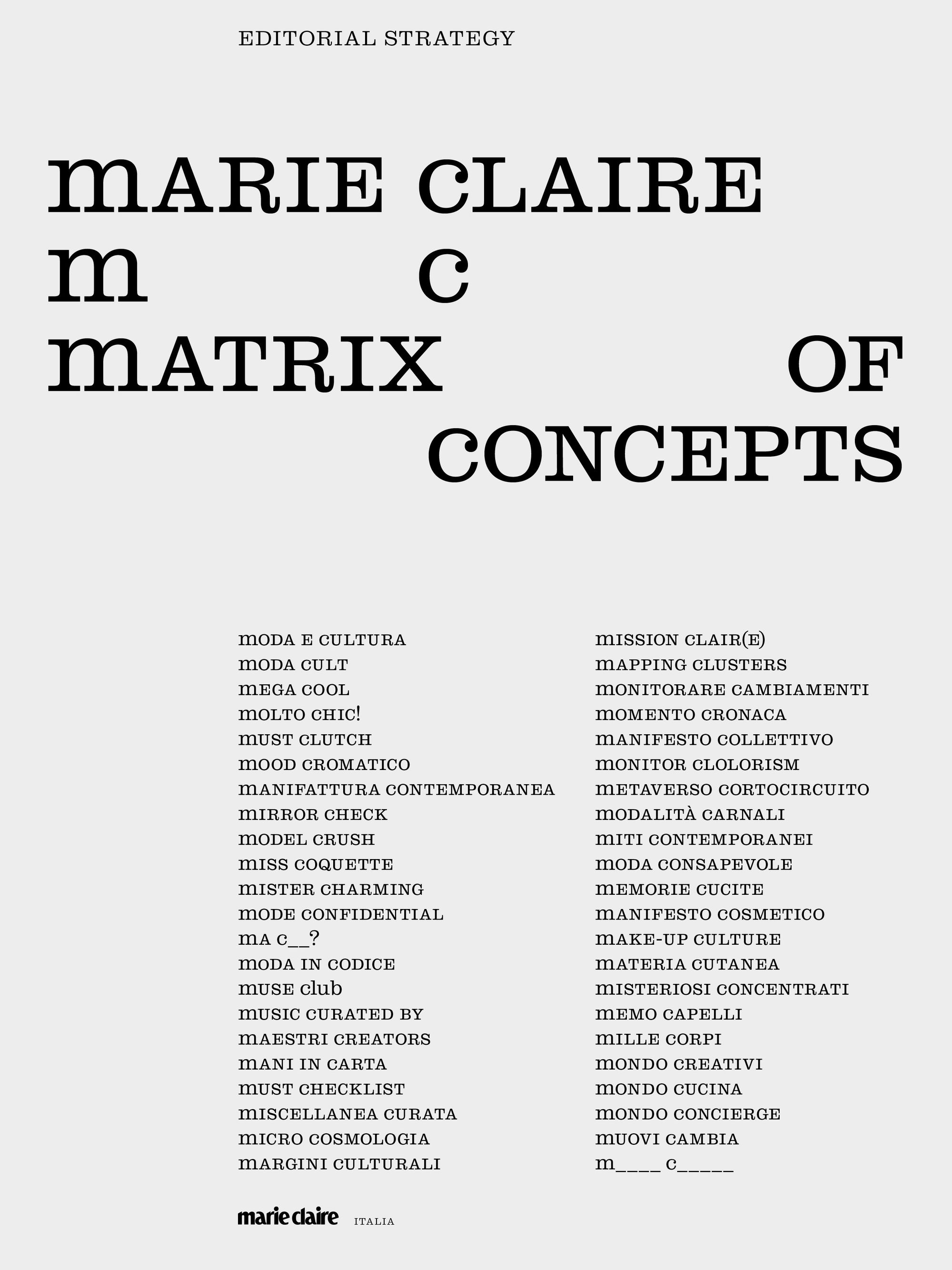 marie claire ITALIA BRAND STRATEGY - BRANDING