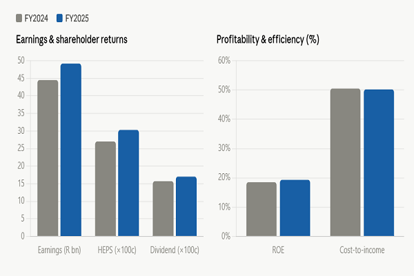 Standard bank earnings in 2025 FY vs 2024 FY