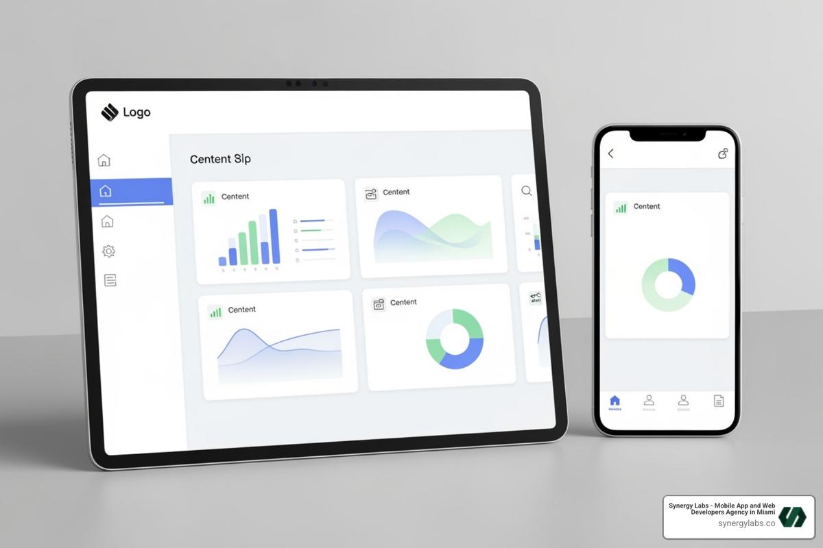 modern, user-friendly enterprise app on a tablet and phone - ROI of Enterprise App Development: What C-Level Executives Need to Know
