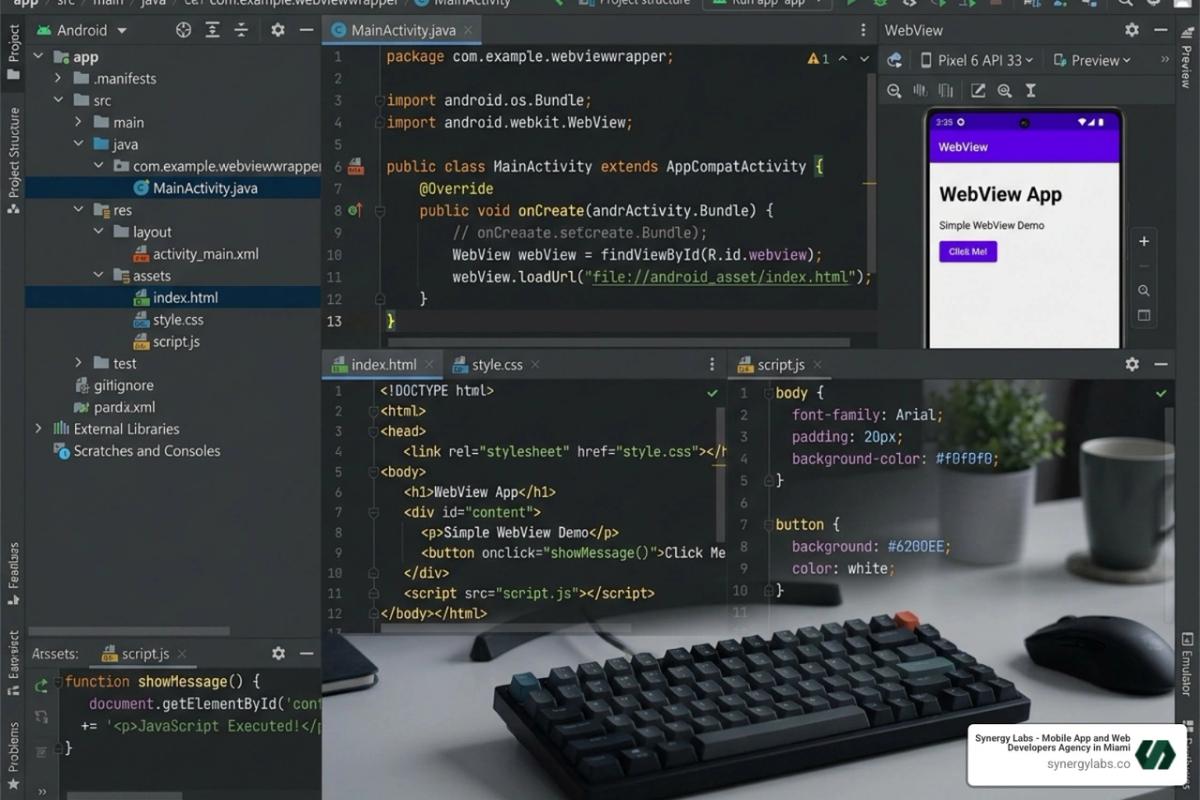 android studio html css javascript