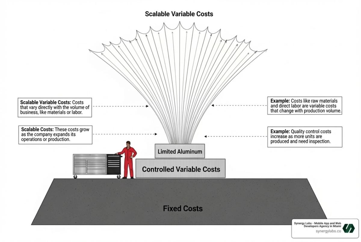Diagram showing Replit's hybrid pricing model with a base subscription fee, included usage credits for AI, compute, storage, and data transfer, and then pay-as-you-go billing for any overages beyond the credits. - All About Replit Pricing in 2025: What Small Businesses Need to Know