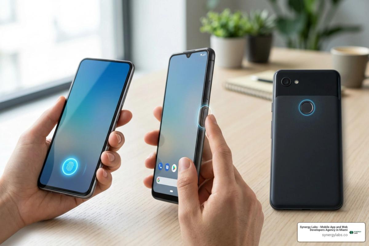 Different fingerprint scanner locations on Android phones
