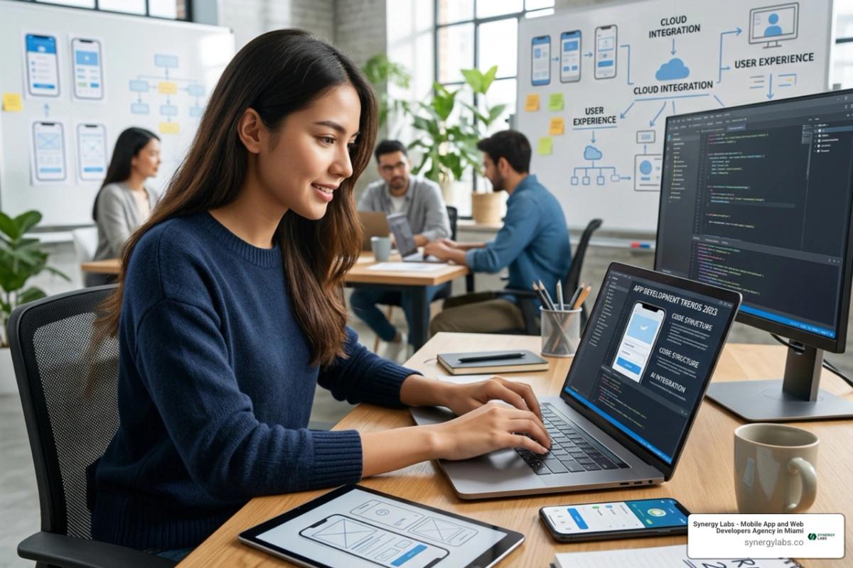 AI processing data within a modern mobile application architecture