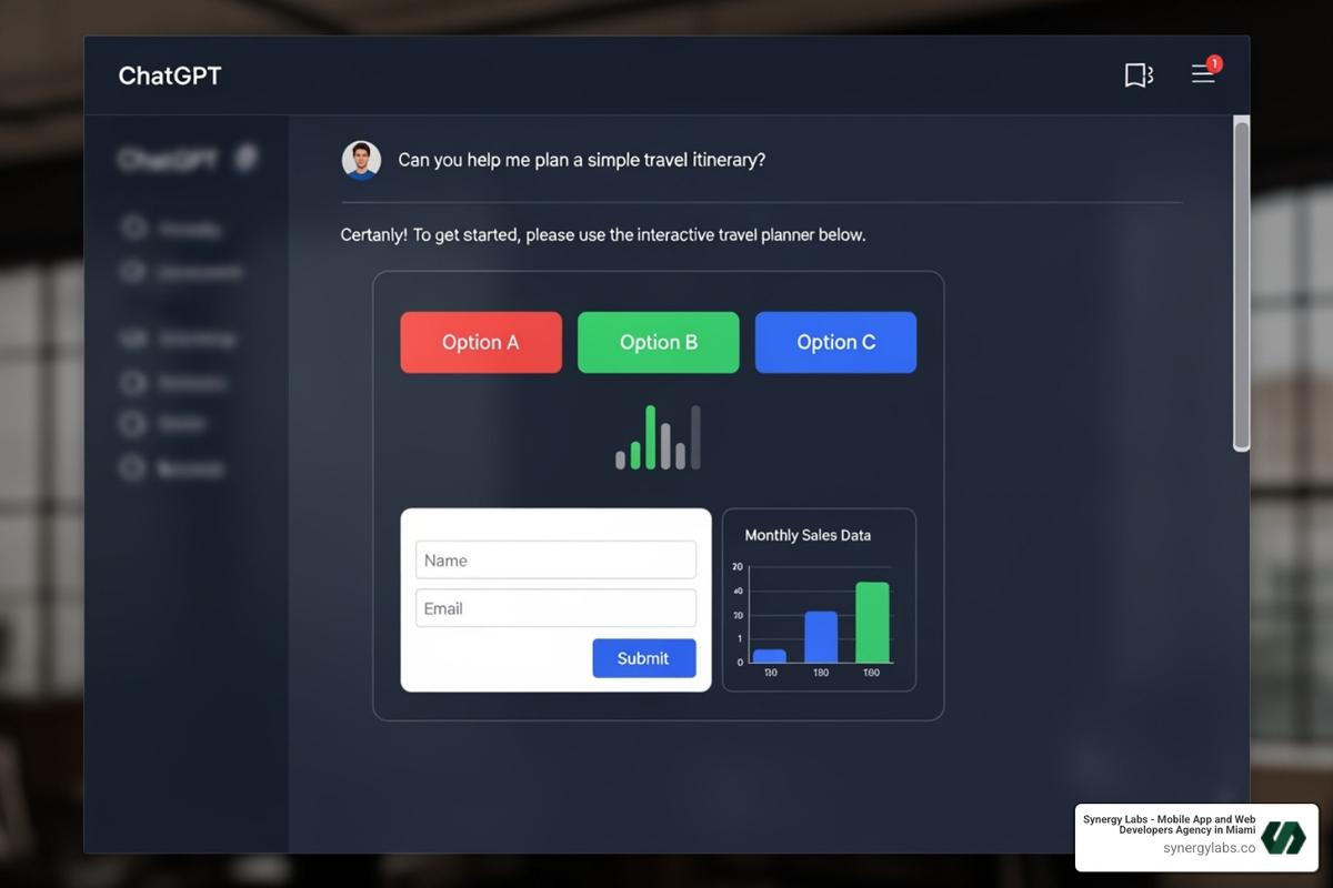 an interactive app showing a dynamic UI within ChatGPT - Building with Apps SDK: How OpenAI Is Opening ChatGPT to All Developers