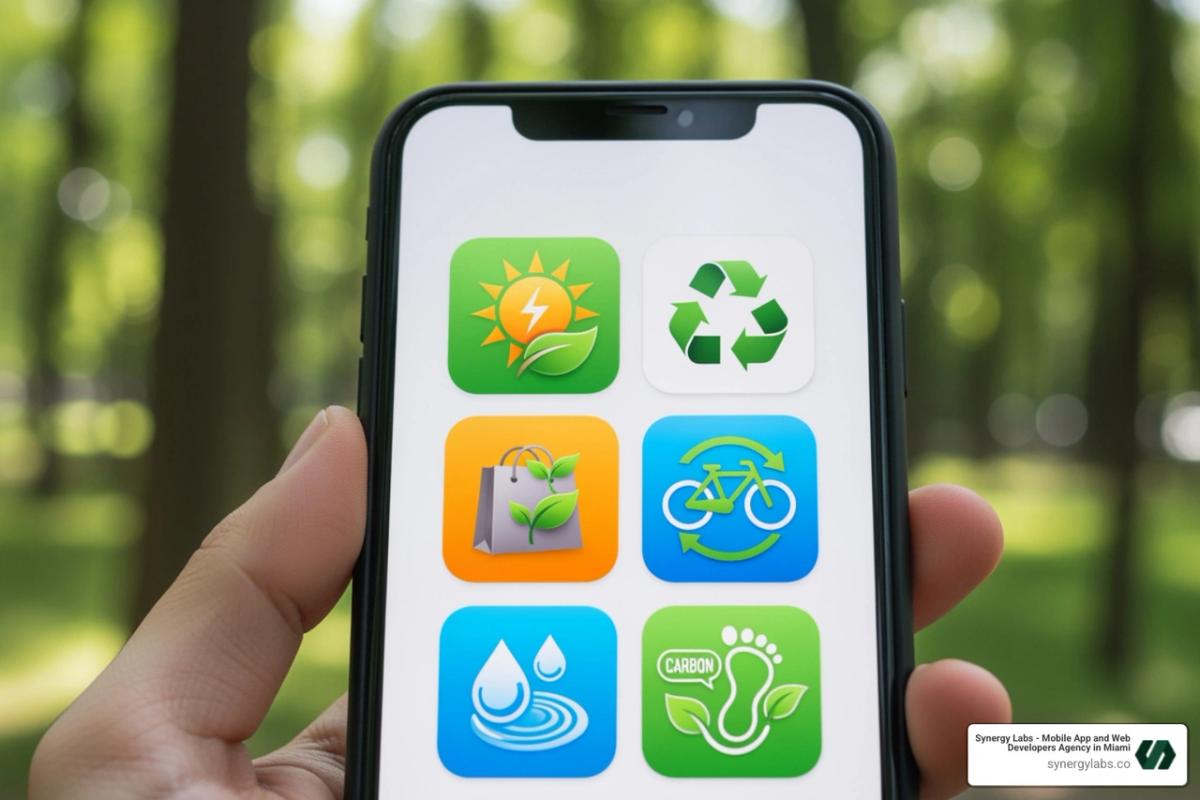 smartphone with nature and sustainability apps - environmentally friendly apps