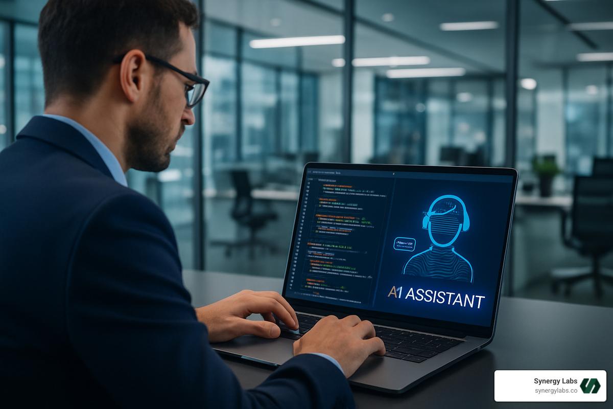 person coding with AI assistant - Vibe Coding