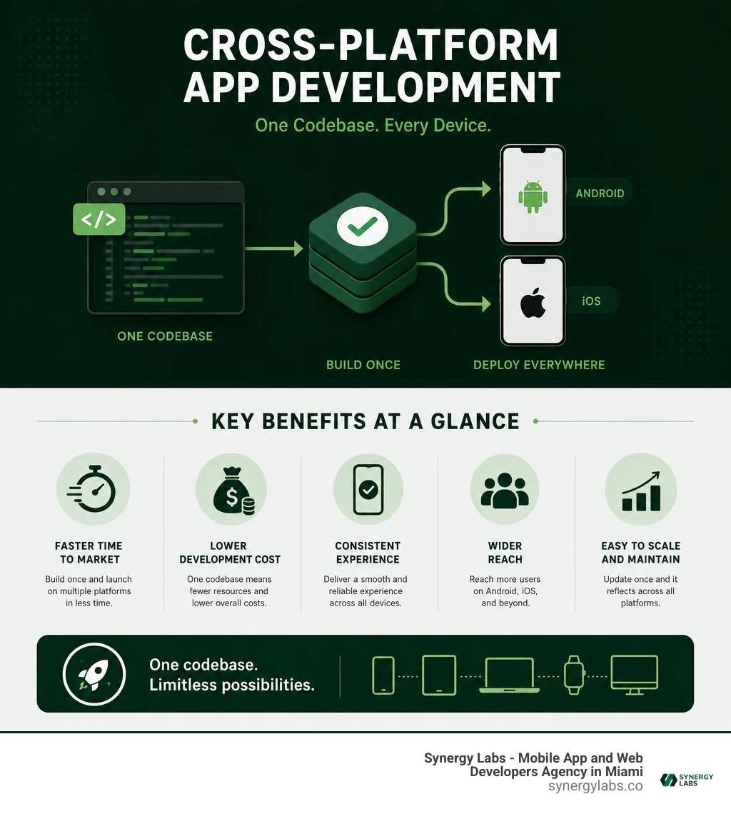 cross-platform app development benefits and key facts infographic infographic