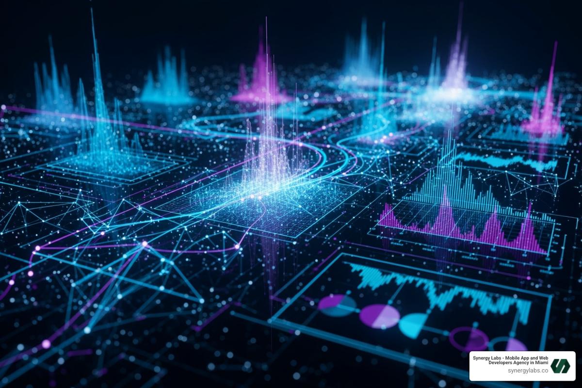 a complex data visualization representing GPT-5's analytical power - OpenAI DevDay 2025: What You Missed — Major Announcements & Roadmap
