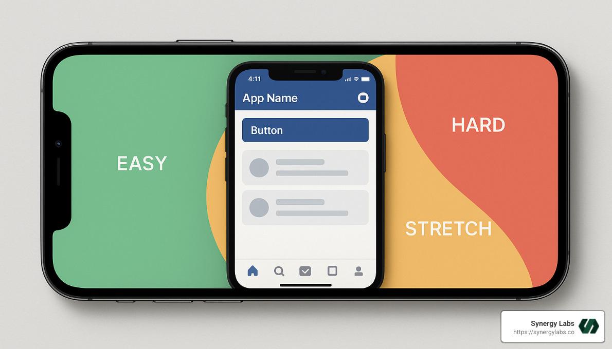 Mobile app interface showing thumb zones and navigation elements - user experience in mobile apps