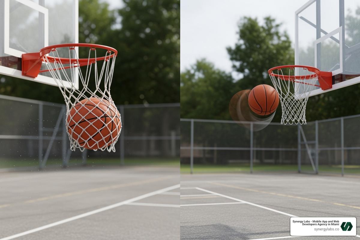 side-by-side comparison showing improved physics in Sora 2 - Sora 2 API Explained: What Developers Can Do Now & What's Next