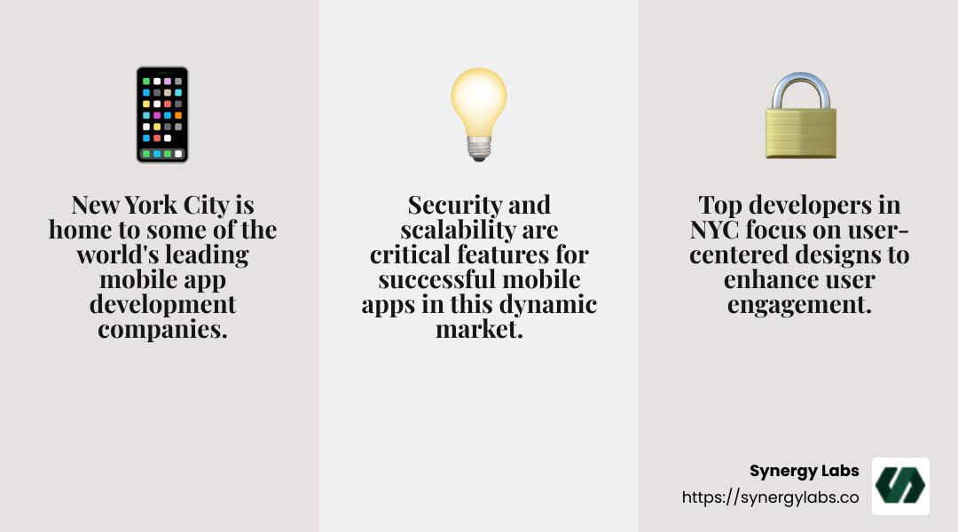 Top 10 Mobile App Development Companies in New York Infographic - top 10 mobile app development in new york infographic 3_facts_emoji_grey