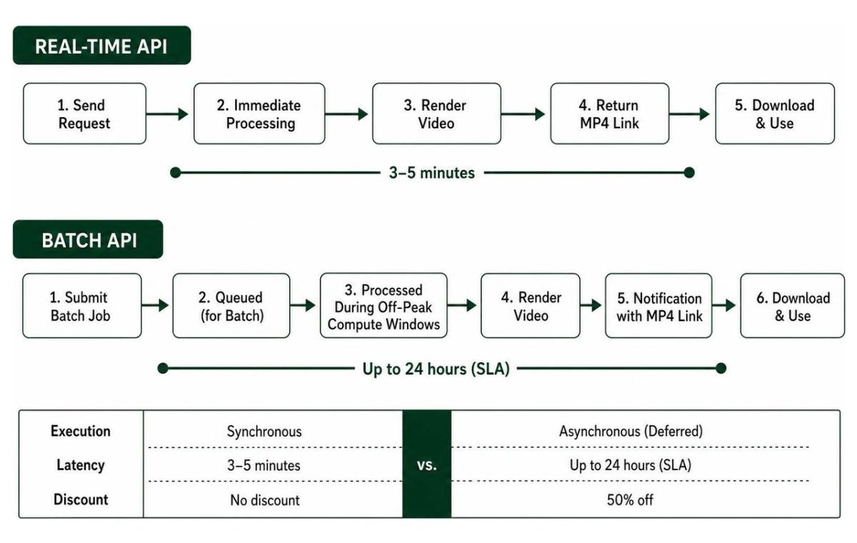 Batch API execution flow vs real-time API