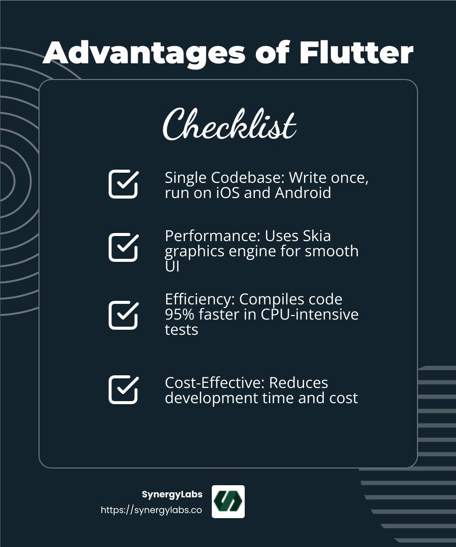 Flutter's performance stats - cross platform app development flutter infographic checklist-dark-blue Flutter's performance stats - cross platform app development flutter infographic checklist-dark-blue