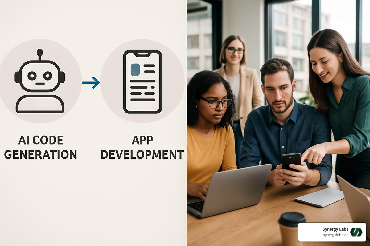 Mobile app development workflow showing AI generation and professional customization - Rork AI pricing