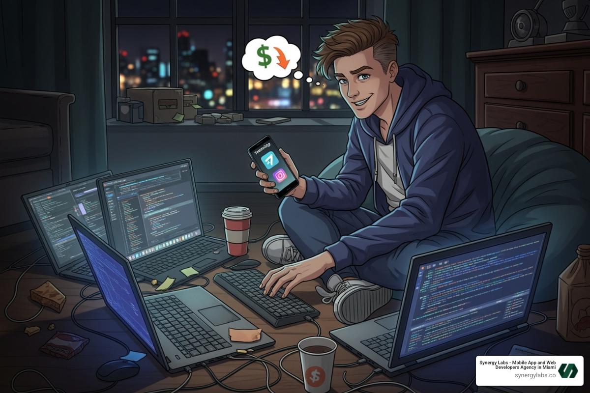 AI interface assisting with code or marketing copy - How Influencers Like Nikita Bier Launch Viral Apps on a Budget