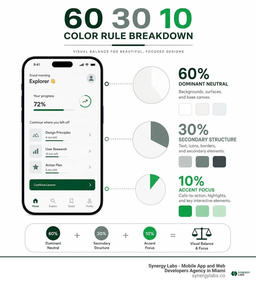 60 30 10 color rule breakdown infographic infographic