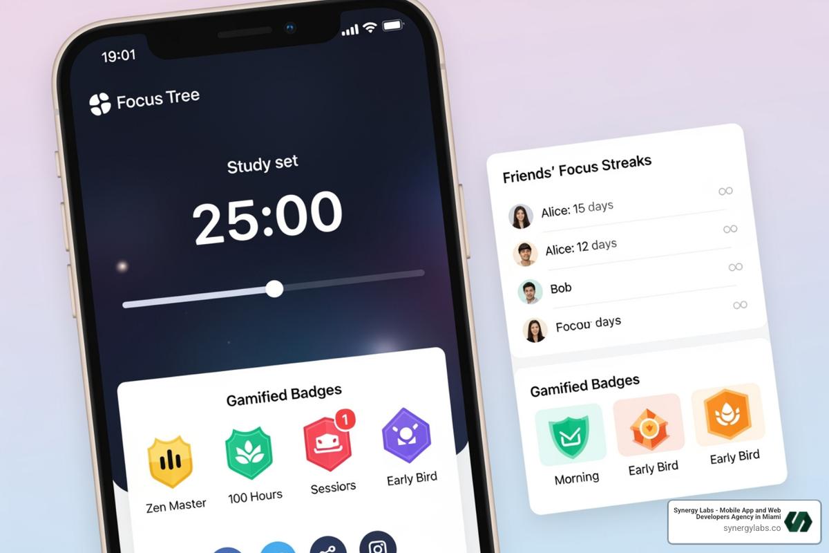 Focus Tree app interface - The Nikita Bier Playbook: Reverse-Engineering the Psychology of Viral App Design