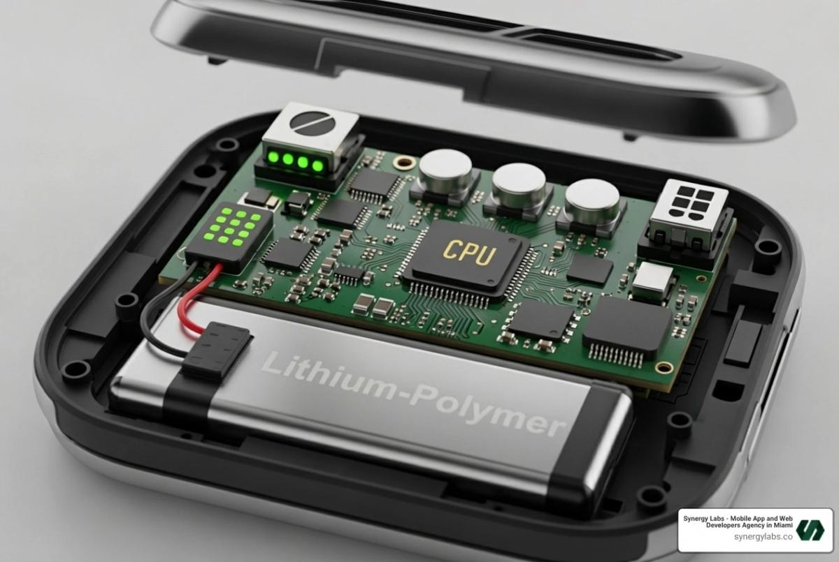 internal components of a modern wearable health device - Wearables + IoT: The Blueprint for Smarter, Health-Aware Mobile Apps