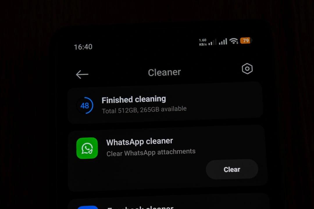 Security app interface scanning storage files