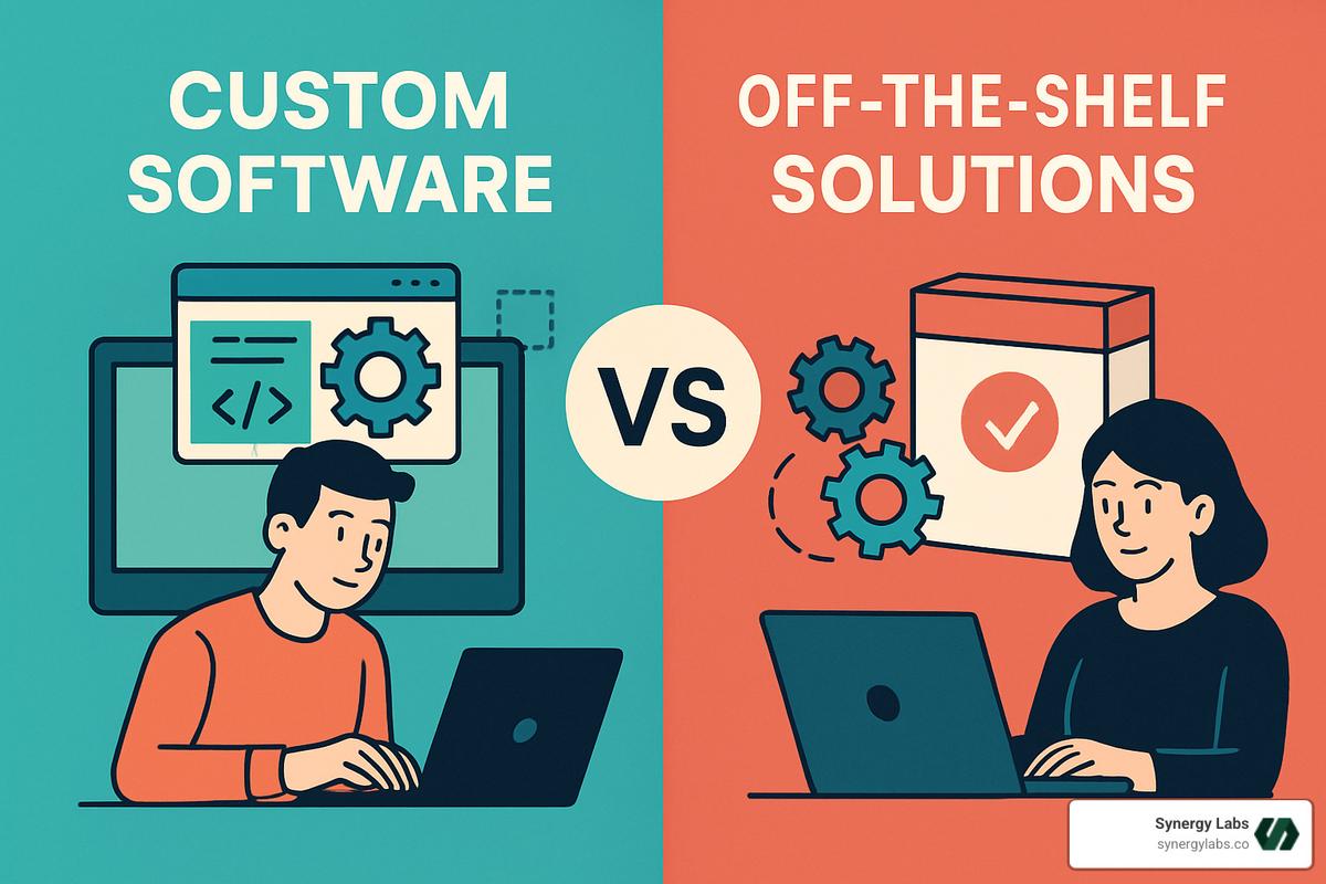cybersecurity team monitoring custom software security - Custom software vs off-the-shelf solutions cybersecurity team monitoring custom software security - Custom software vs off-the-shelf solutions