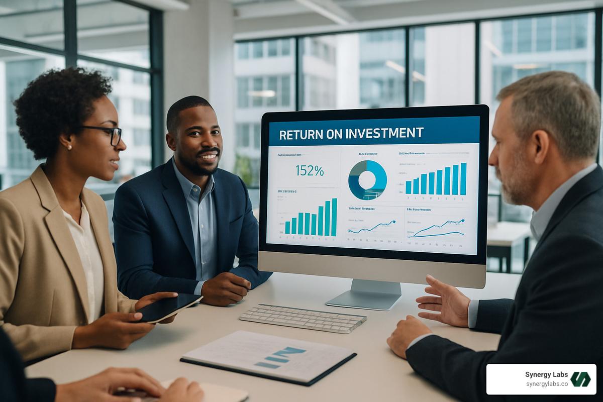 Case study dashboard showing ROI metrics from a successful digital change project - Digital change services for mid-sized enterprises in 2026