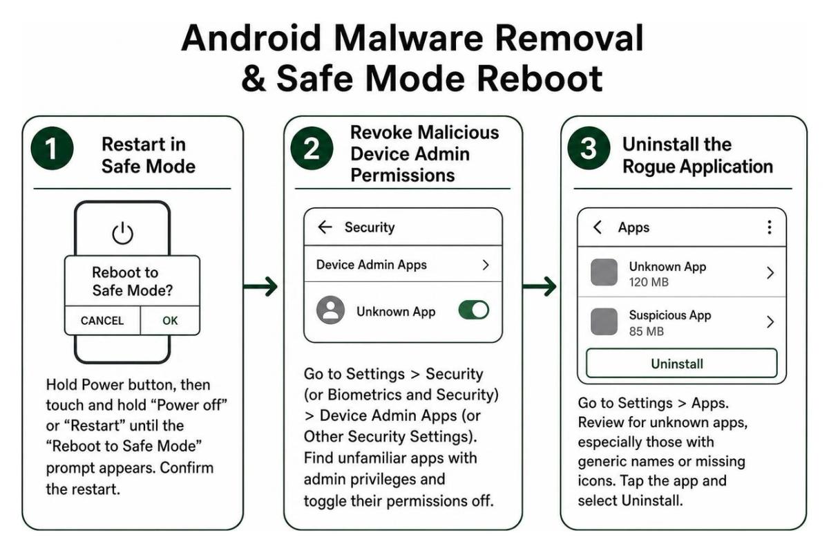 Step-by-step Android malware removal and Safe Mode reboot