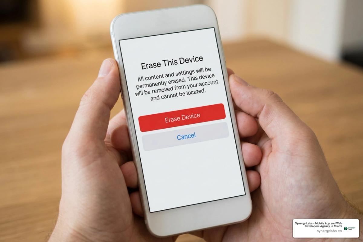 iCloud Find My reset interface and Lock Screen reset options