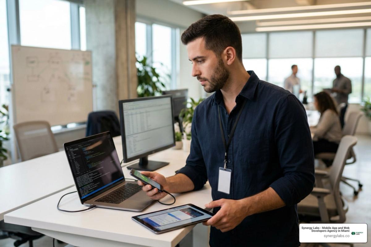 Enterprise mobile developer performing application security testing