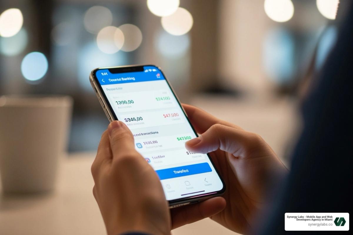 person using phone for mobile banking - best mobile security software