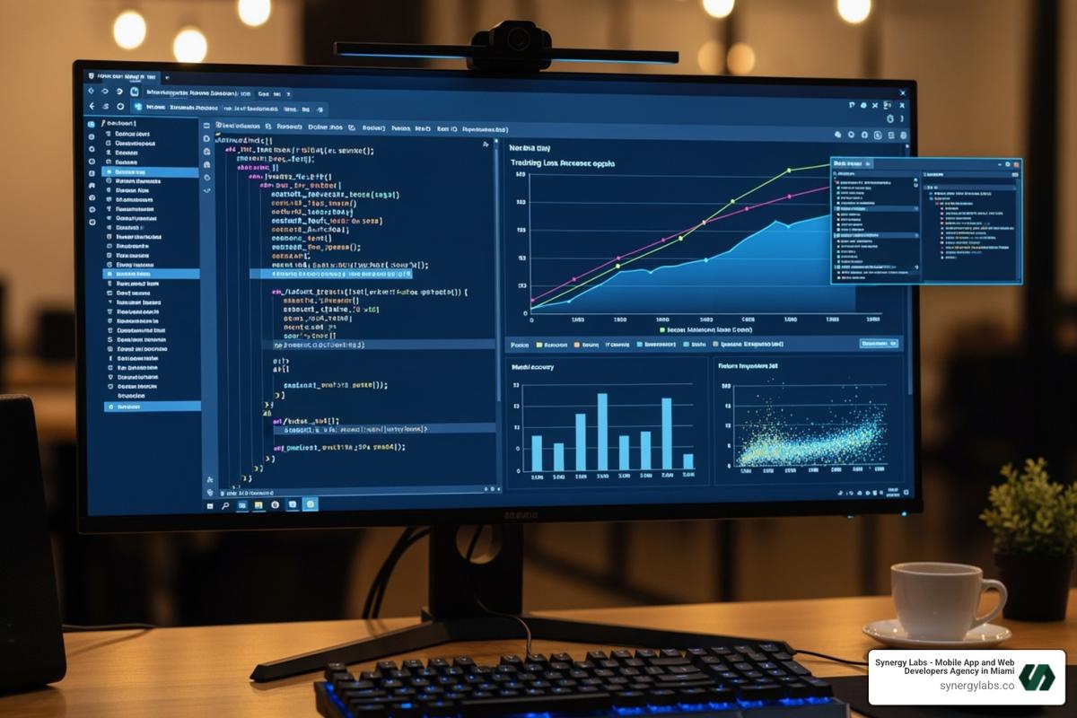 developer's screen showing code and data visualizations for an AI model - Great Products Start as Broken Features: The AI Fix Behind WisprFlow's Success