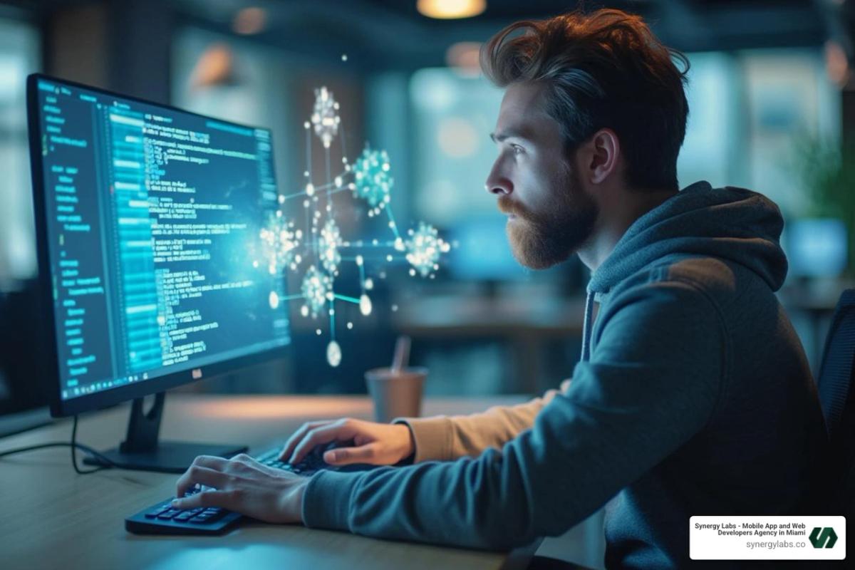 developer working with an AI assistant - vibe coding tools