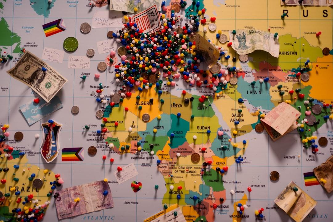 A world map with pins in different countries, symbolizing the ability to scale operations and enter new markets globally through outsourced services - outsourced marketing and sales services