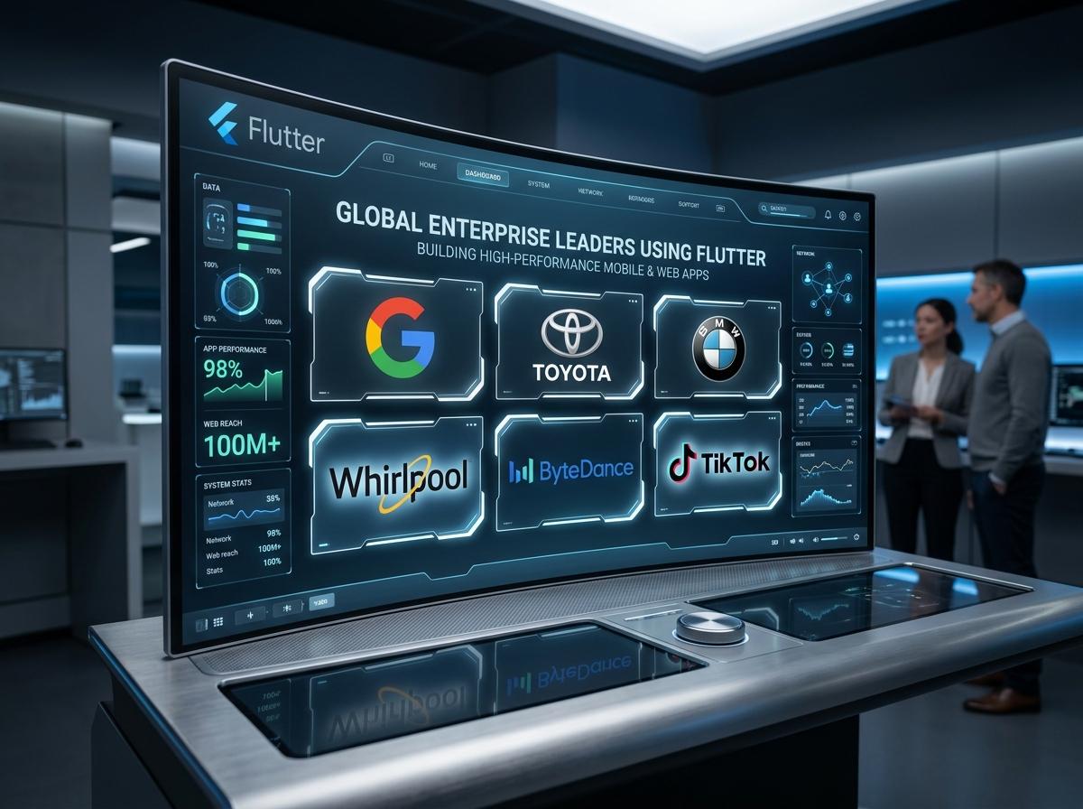 Global brands and enterprise leaders using Flutter for high-performance mobile and web applications - top flutter app