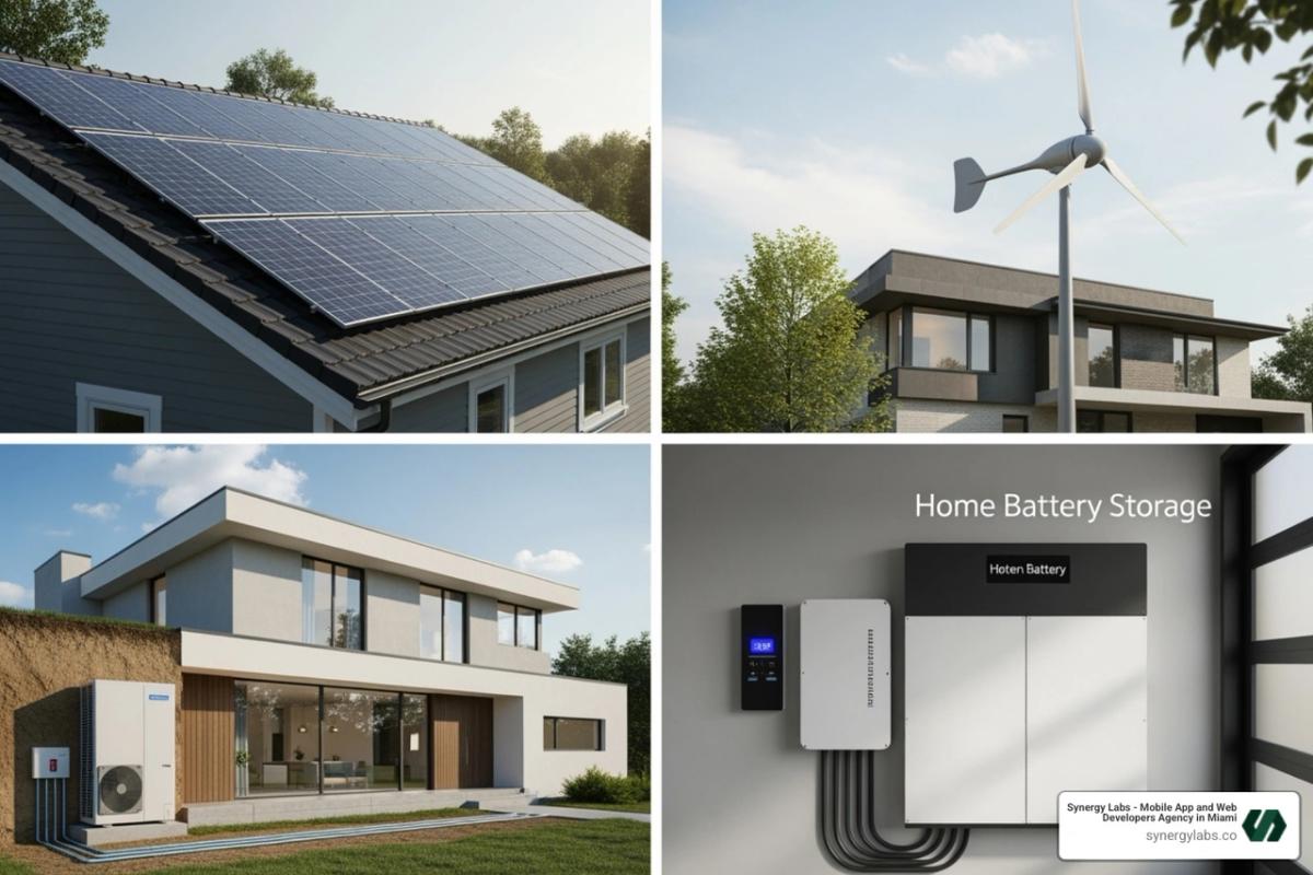 Green energy solutions collage - green energy home solutions