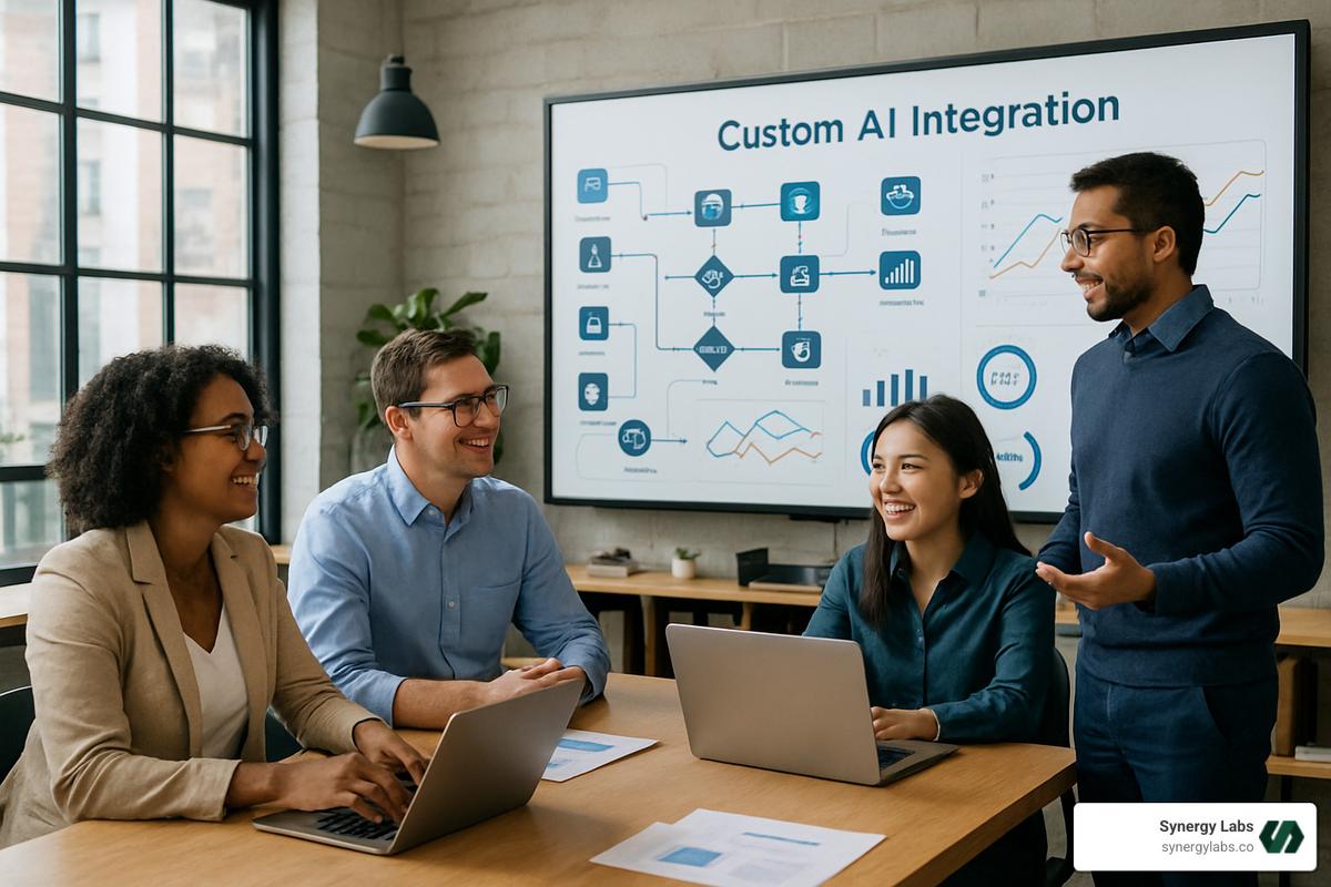This image looks similar to the first photo image, give me a different one but still relate to the article.  - custom ai integration