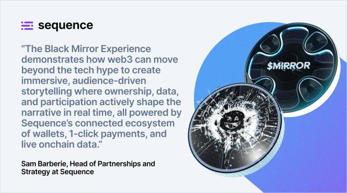 Sam Barberie's quote on Black Mirror going onchain