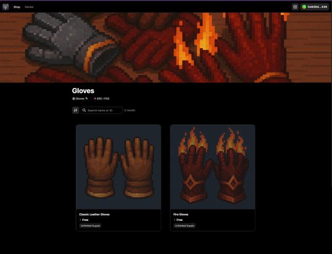 Sequence Marketplace's Shop ERC-1155 sale