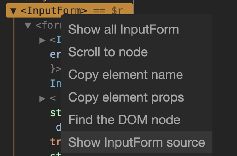 Context menu that pops up when you right click a node