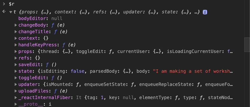 Console logging the entire data structure behind a node