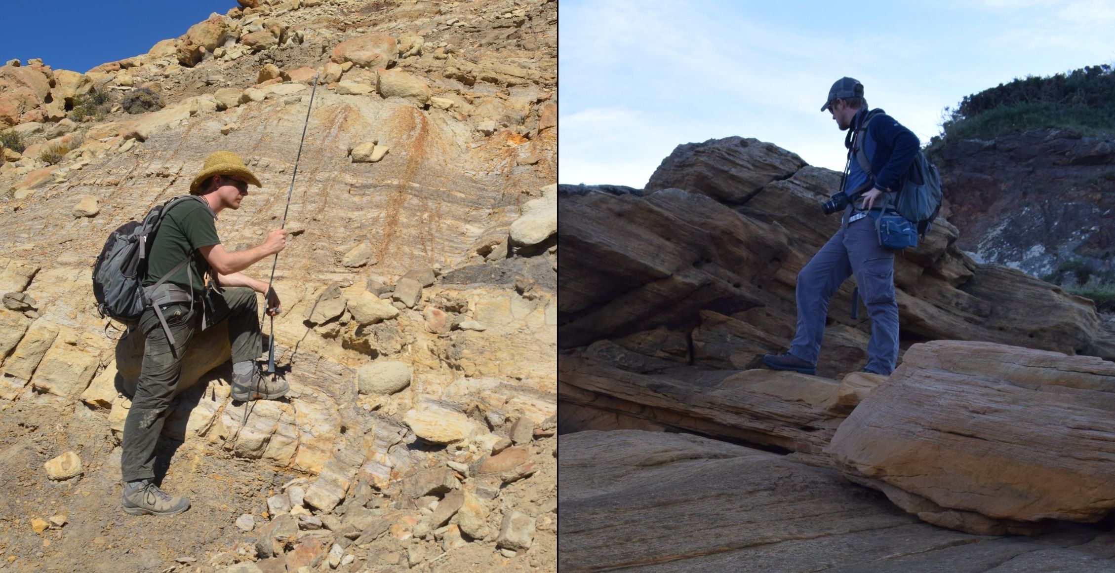Geologist making measurements in the field