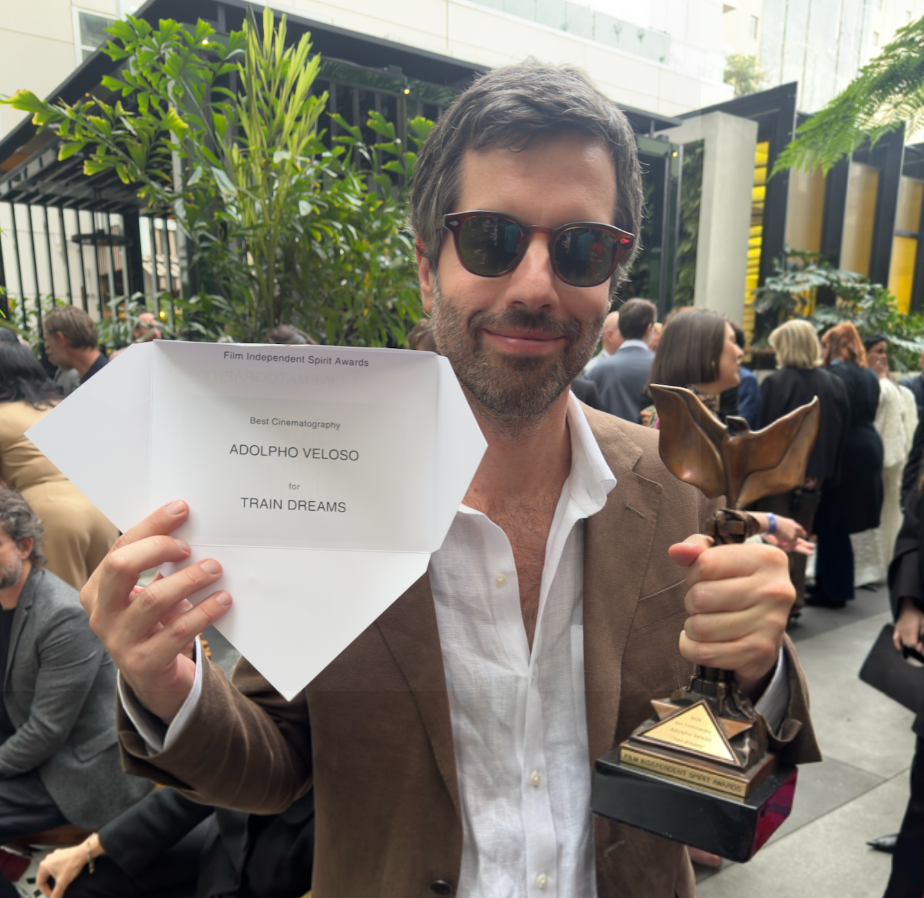 Celebrating our client Adolpho Veloso, ABC, AIP, on his win for Best Cinematography (Feature Film) for Train Dreams at the Independent Spirit Awards