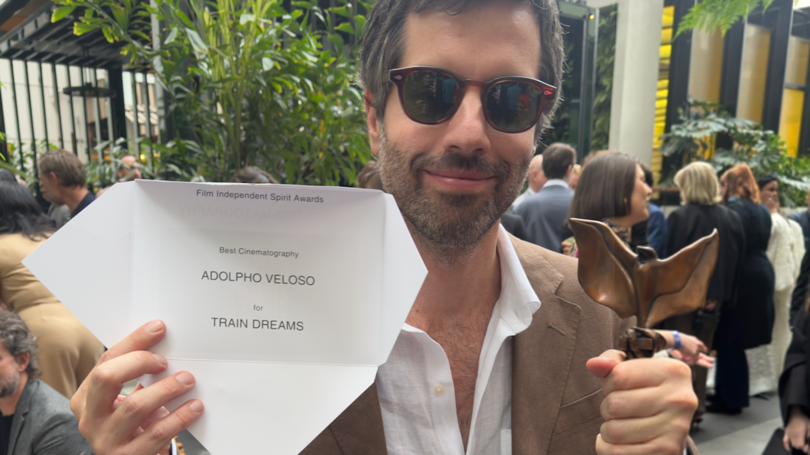 Celebrating our client Adolpho Veloso, ABC, AIP, on his win for Best Cinematography (Feature Film) for Train Dreams at the Independent Spirit Awards