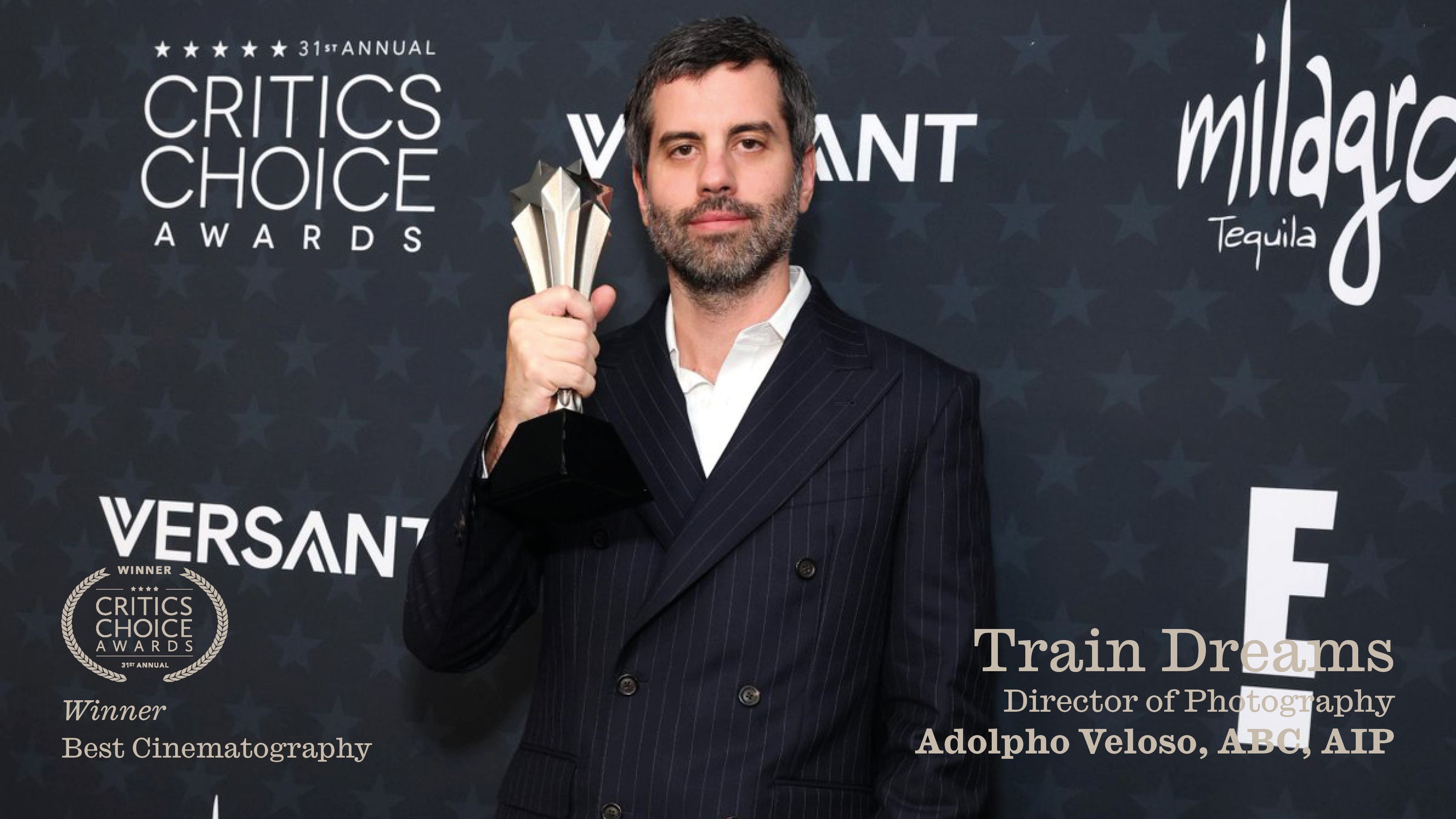Director of Photography Adolpho Veloso, ABC, AIP is awarded with Best Cinematography at this year’s Critics Choice Awards